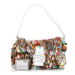 ★ Authentic FENDI SEQUIN MAXI MULTICOLOURED PAILLETTES BAGUETTE WHITE Pre-owned ★